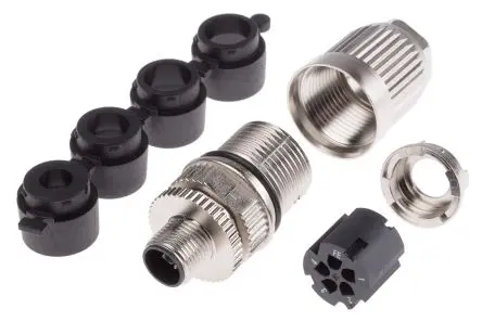 Produktfoto 1 von HARTING Circular Connectors M12 M12 M12 Rundsteckverbinder Buchse 5-polig Stecker 12A Kabel IP65, IP67
