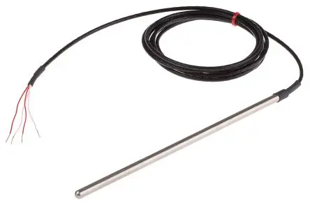 Produktfoto 1 von RS PRO Pt100 Widerstandsthermometer Edelstahl Ø 6 mm 4 x 200 mm Class B, -50 °C → 250 °C, 2 m Leitung