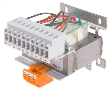 Produktfoto 1 von RS PRO 800 VA DIN-Schienen-Trafo, Primär 230 to 400 V ac / Sekundär 4 x 0-55-60 V ac DIN-Hutschiene 4 Ausg., 150 mm x