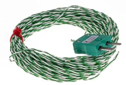 Produktfoto 1 von RS PRO PTFE Thermoelement mit offener Messstelle Typ K x 10 m → 260 °C