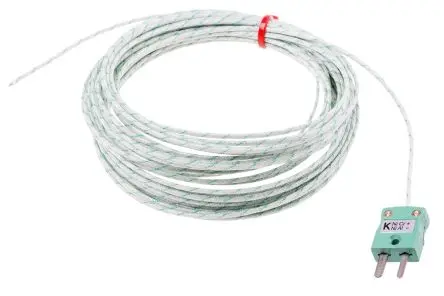 Produktfoto 1 von RS PRO Glasfaser Thermoelement mit offener Messstelle Typ K x 10 m → 400 °C
