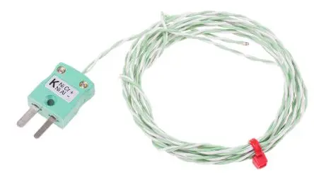 Produktfoto 1 von RS PRO Perfluoralkoxyalkan Thermoelement mit offener Messstelle Typ K, Ø 7 mm x 2 m -75 °C → 250 °C