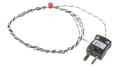 Produktfoto 1 von RS PRO Perfluoralkoxyalkan Thermoelement mit offener Messstelle Typ J, Ø 1.1 mm x 1 m -75 °C → 250 °C