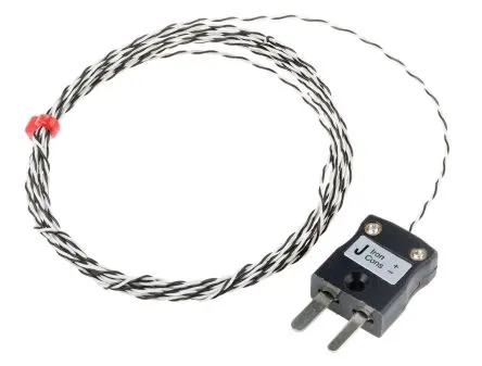 Produktfoto 1 von RS PRO Perfluoralkoxyalkan Thermoelement mit offener Messstelle Typ J x 2 m -75 °C → 250 °C