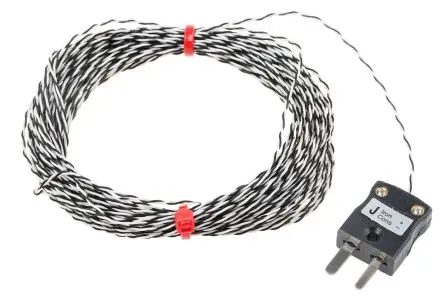RS PRO Perfluoralkoxyalkan Thermoelement mit offener Messstelle Typ J x 10 m -75 °C → 250 °C