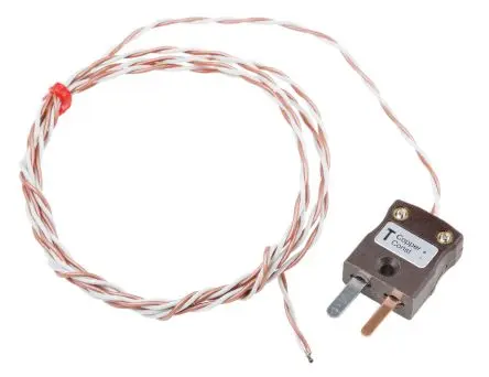 Produktfoto 1 von RS PRO Perfluoralkoxyalkan Thermoelement mit offener Messstelle Typ T, Ø 7 mm x 1 m -75 °C → 250 °C