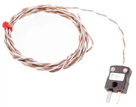 Produktfoto 1 von RS PRO Perfluoralkoxyalkan Thermoelement mit offener Messstelle Typ T, Ø 7 mm x 2 m -75 °C → 250 °C