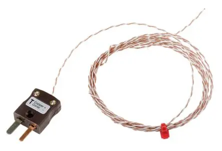 Produktfoto 1 von RS PRO Perfluoralkoxyalkan Thermoelement mit offener Messstelle Typ T x 2 m -75 °C → 250 °C