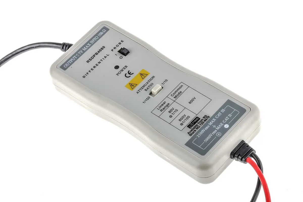 Produktfoto 1 von RS PRO Oszilloskoptastkopf Differenzial 50 MHz 1.5 kV BNC, USB-Typ B, Buchse