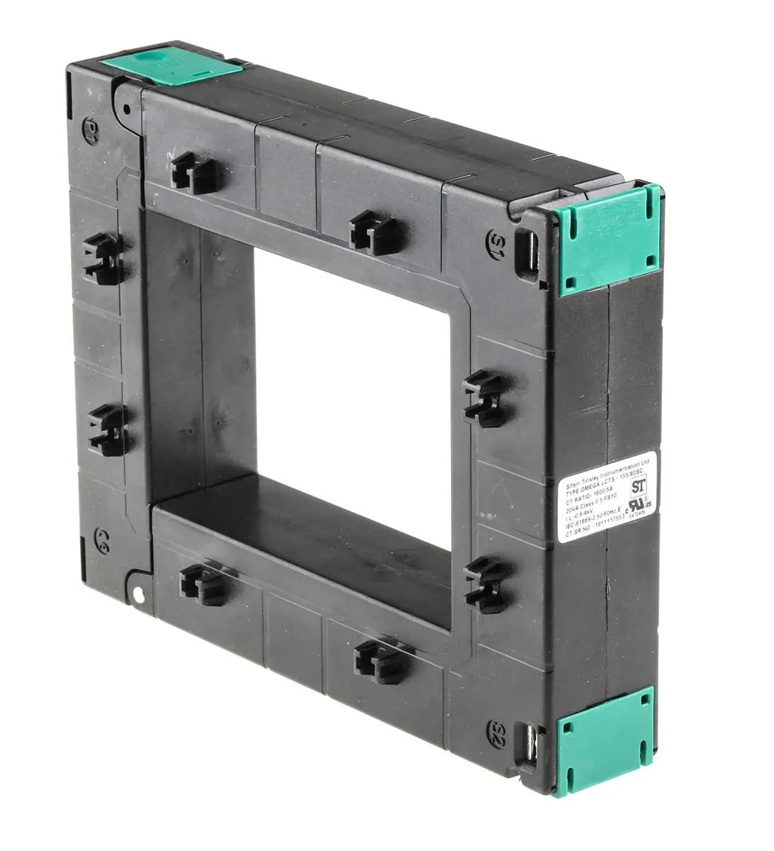 Sifam Tinsley Omega10 Stromwandler Klappkern, Oberflächenmontage, 1600:5, Leitermaß 120 x 80mm