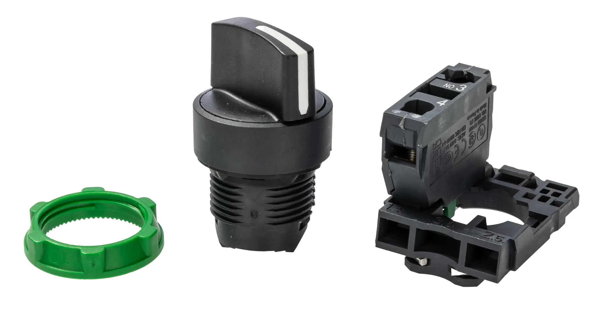 Produktfoto 1 von Schneider Electric Harmony XB5 Wahlschalter 2-Stufen Knopf 22 mm IP69, IP40, IP69K, SPST Wurfwinkel 90 °
