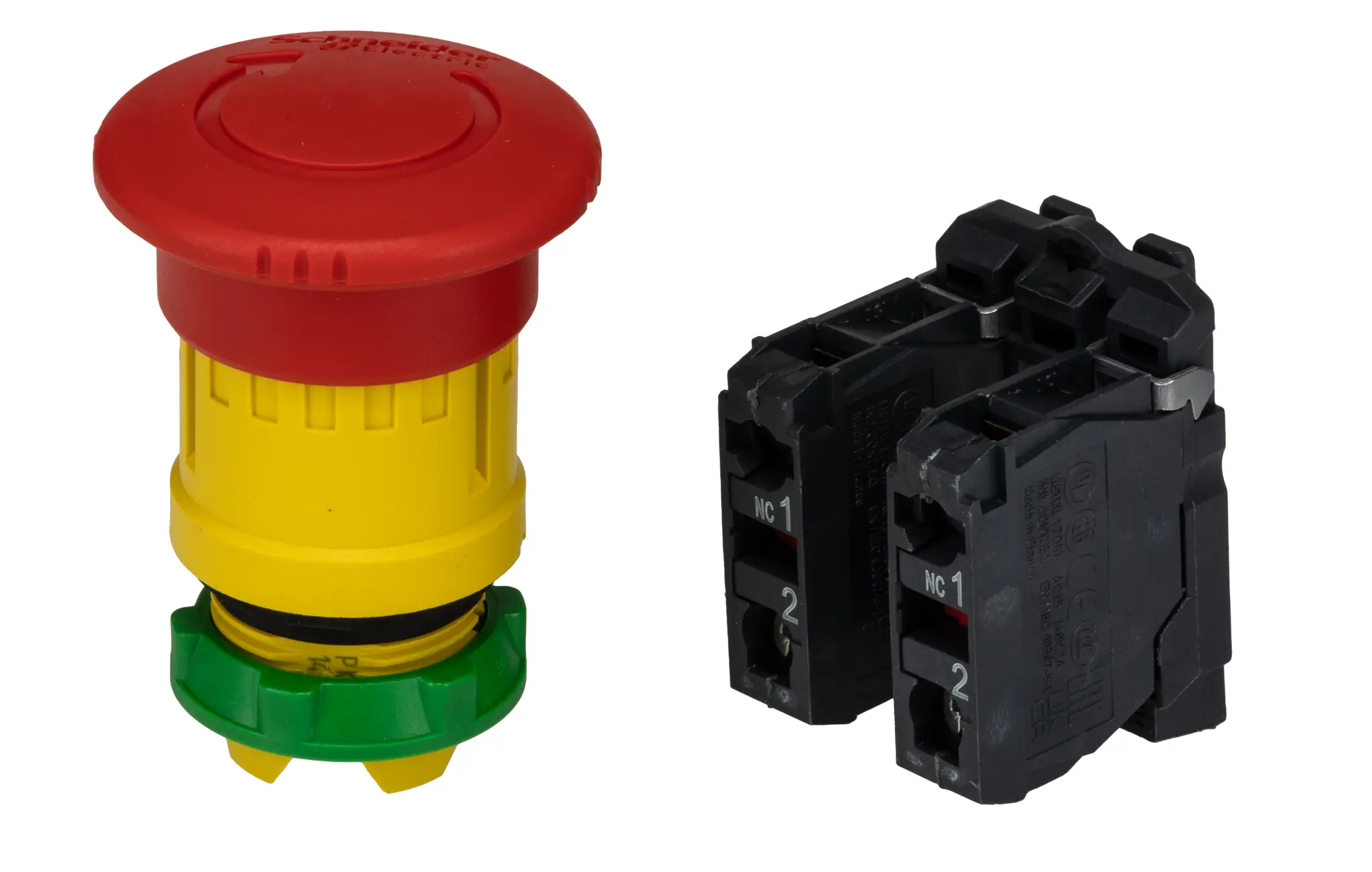 Produktfoto 1 von Schneider Electric Harmony Not-Aus-Drucktaster, Ø 22 mm, 2 Öffner, Rot IP40, IP66, IP69K, IP69 Better World, x 82 mm,