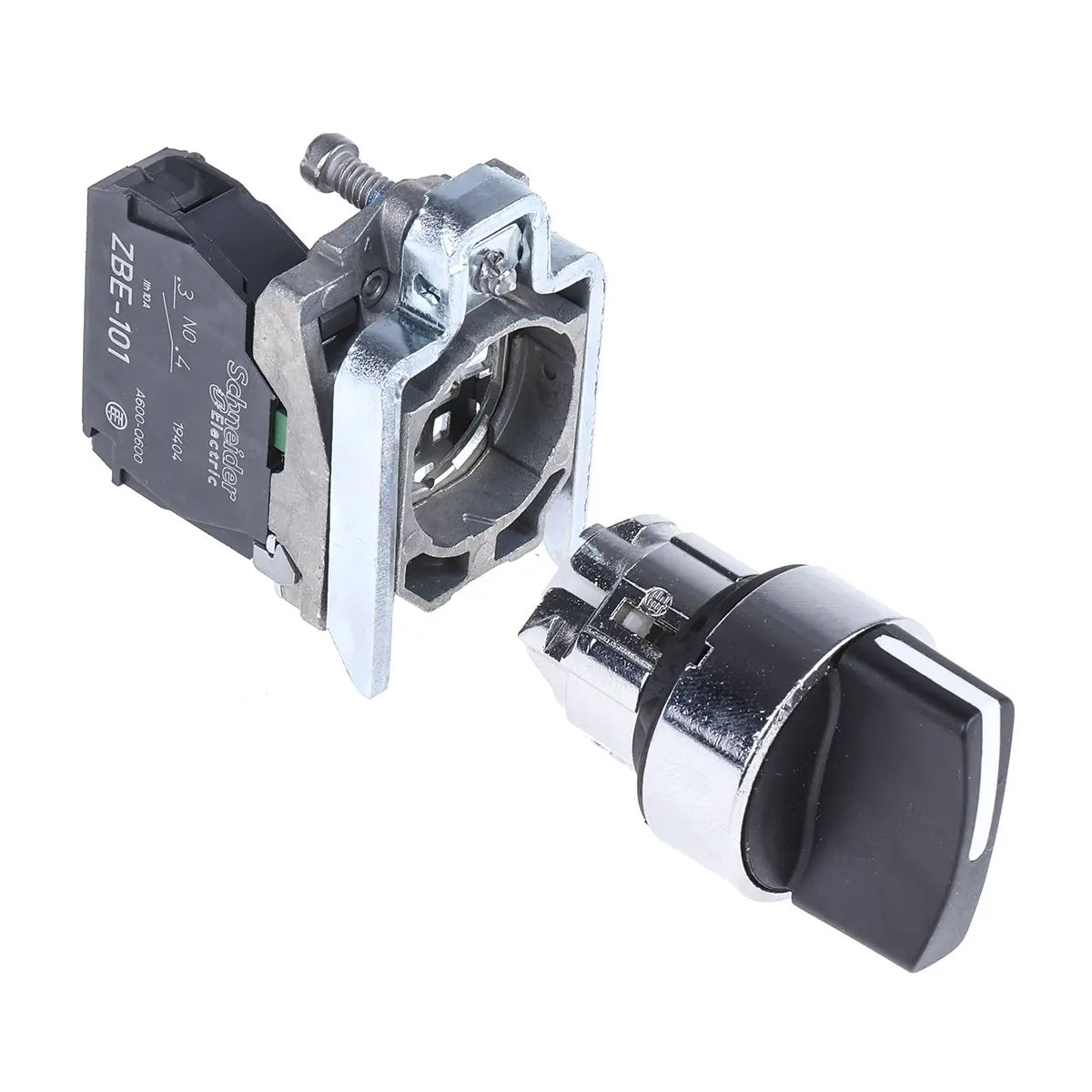 Produktfoto 1 von Schneider Electric Harmony XB4 Wahlschalter 2-Stufen Knopf 22 mm IP69, IP40, SPST Wurfwinkel 90 °
