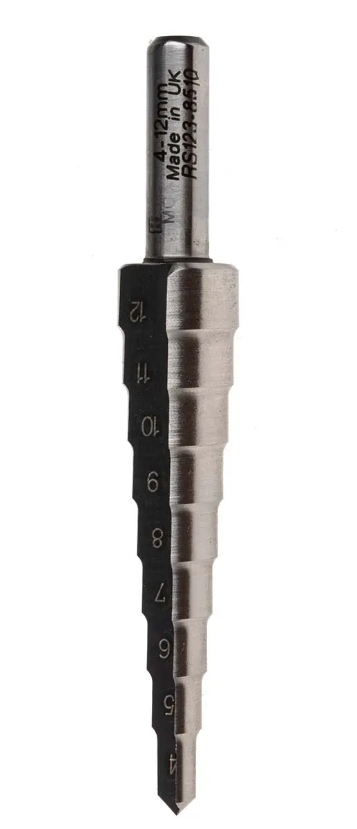 Produktfoto 1 von RS PRO HSS Stufenbohrer 9-stufig, 4mm → 12mm