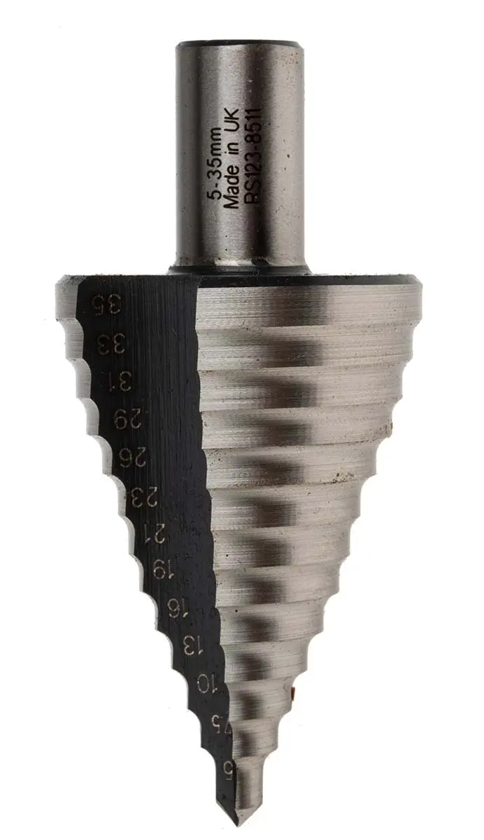 Produktfoto 1 von RS PRO HSS Stufenbohrer 13-stufig, 5mm → 35mm