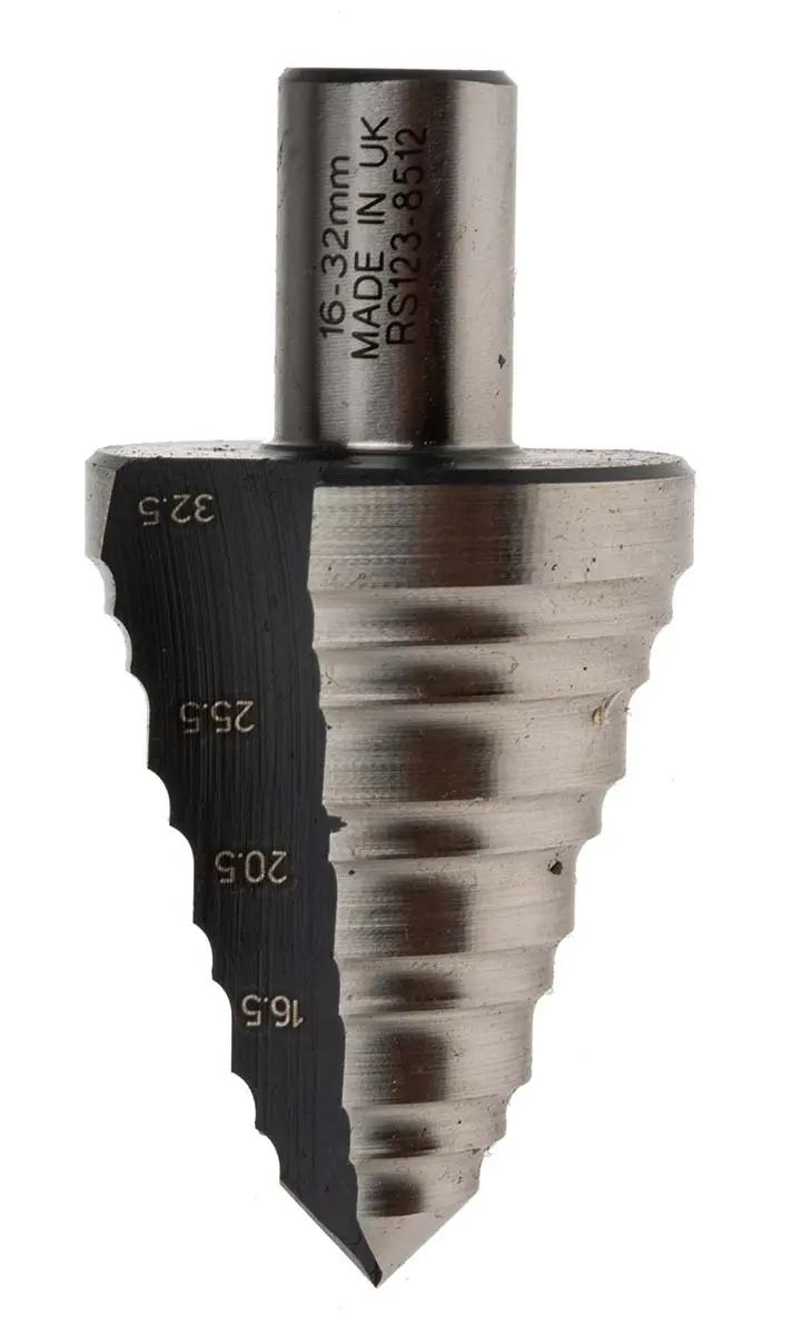 Produktfoto 1 von RS PRO HSS Stufenbohrer, 16mm → 32mm