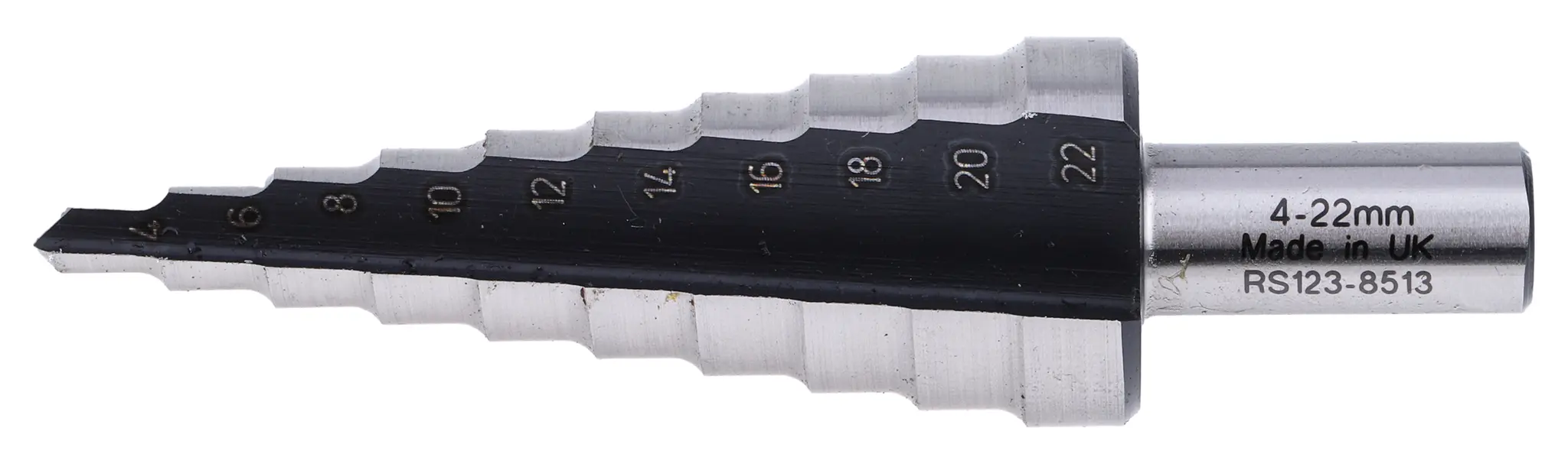 Produktfoto 1 von RS PRO HSS Stufenbohrer 10-stufig, 4mm → 22mm