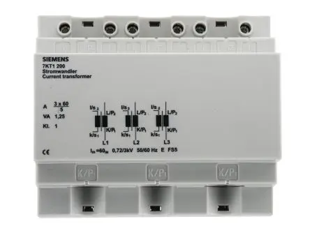 Produktfoto 1 von Siemens 7KT12 Stromwandler 60 A, Einrastbefestigung, 60:5 A, 13 mm