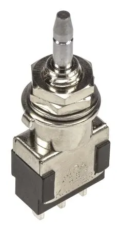Produktfoto 1 von KNITTER-SWITCH MPA Miniaturdruckschalter Weiß Tastend Panel Ø 6.2 mm, 1-poliger Umschalter / 3A 250 V ac, IP67