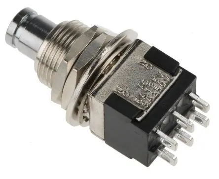 Produktfoto 1 von KNITTER-SWITCH MPG Druckschalter Tastend Panel Ø 12.5 mm, 2-poliger Umschalter / 4A 250 V ac, IP67