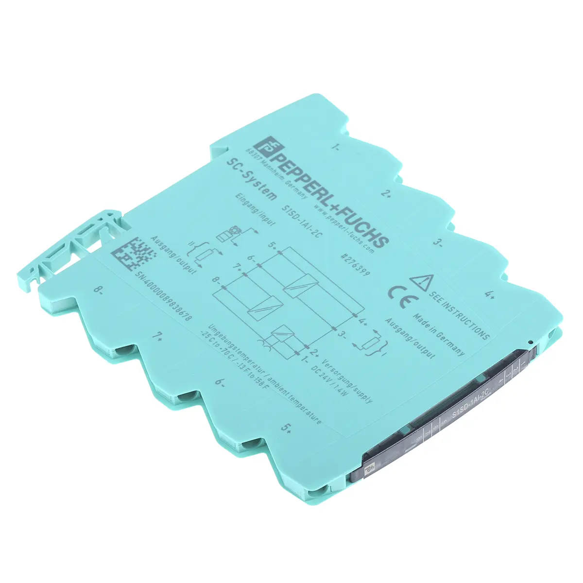 Produktfoto 1 von Pepperl + Fuchs Serie S1SD Signalwandler 16.8/31.2 V dc, Strom 0 to 20 mA EIN / Strom DIN-Hutschiene, DEMKO 16 ATEX