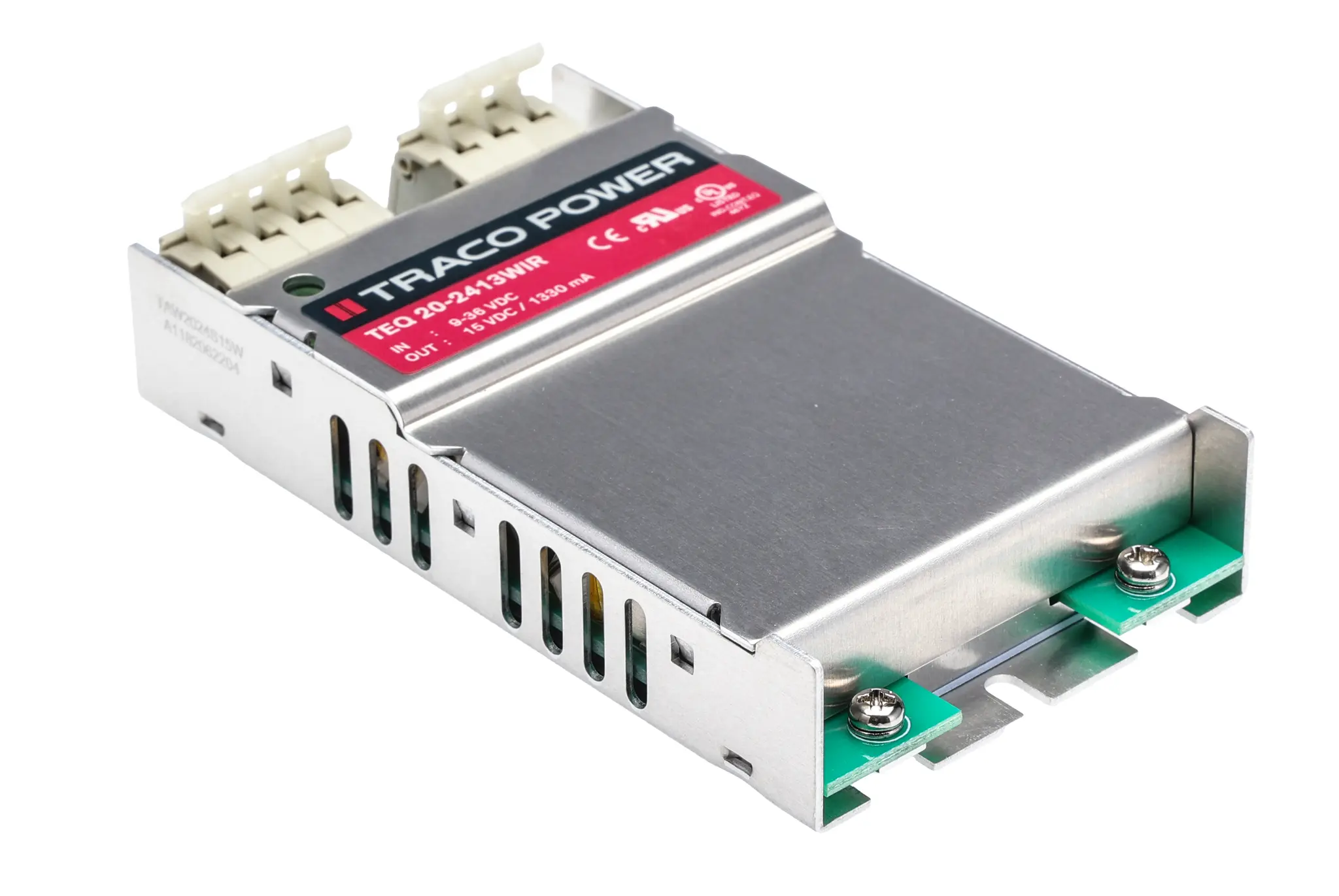 TRACOPOWER TEQ 20WIR DC/DC-Wandler 20W 24 V dc IN, 15V dc OUT / 1.33A Gehäusemontage 3kV dc isoliert