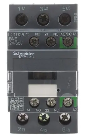 Produktfoto 1 von Schneider Electric LC1D Schütz, 3-polig, 690V ac / 25 A 11 kW 3 Schließer Motorsteuerung, Widerstandsbelastung