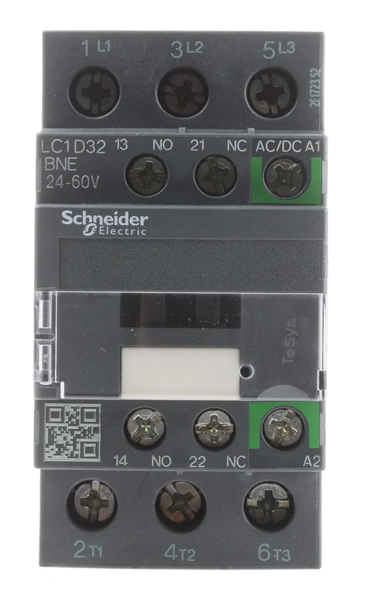 Produktfoto 1 von Schneider Electric LC1D Schütz 24 V ac/dc-Spule, 3-polig, 690V ac / 32 A 60 V 15 kW 3 Schließer Motorsteuerung