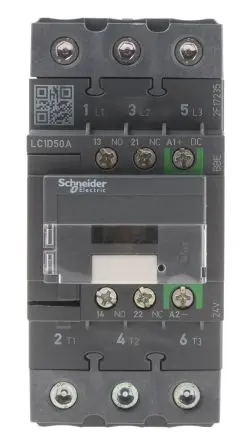 Produktfoto 1 von Schneider Electric LC1D Schütz 24V dc-Spule, 3-polig, 690V ac / 50 A 24V dc 22 kW 3 Schließer Motorsteuerung,
