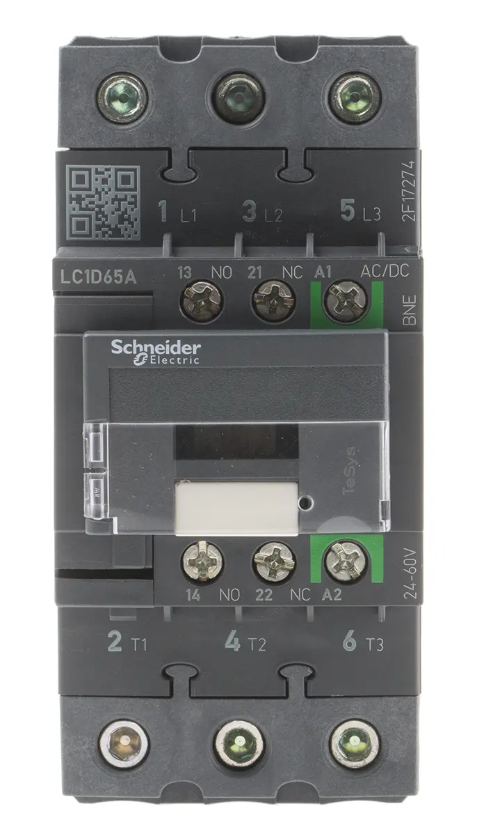 Produktfoto 1 von Schneider Electric TeSys D TeSyS D Leistungsschütz 24 V ac/dc-Spule, 3 -polig , 690 V ac / 65 A 30 KW 3 Schließer