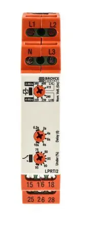 Produktfoto 1 von Broyce Control L Überwachungsrelais 3-phasig, 2-poliger Umschalter DIN-Hutschiene