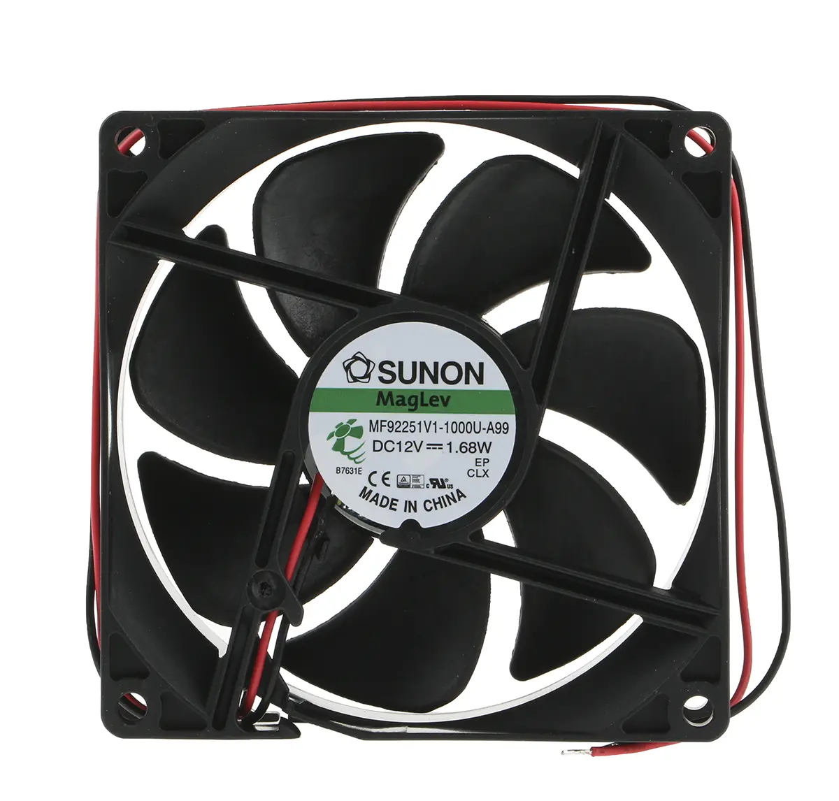 Produktfoto 1 von Sunon M DC-Axiallüfter, 12 V dc / 1.68W, 92 x 92 x 25mm, 3000U/min, 87.5m³/h