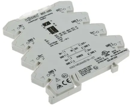 Produktfoto 1 von WAGO Serie 857 Signalwandler 24V dc, Strom/Spannung 0 → 10 V EIN / Strom/Spannung 0 → 10 V AUS DIN-Hutschiene,