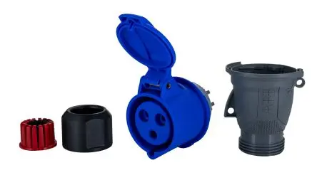 Produktfoto 1 von Amphenol Industrial Easy & Safe Leistungssteckverbinder Blau, 230V 2P+PE / 32A, Kabel IP44