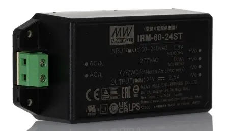 Produktfoto 1 von MEAN WELL IRM Schaltnetzteil 1 24V dc 60 W, Fahrgestell 264V ac