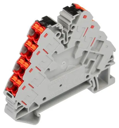Produktfoto 1 von Phoenix Contact PTRVB Polyamid Polyamid Verteilerblock 32A Grau, Rot 13-polig Einsteck-Anschluss 14AWG, 26 AWG
