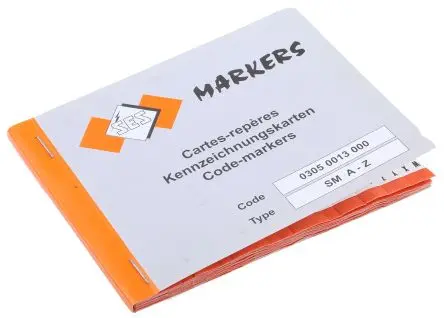 Produktfoto 1 von RS PRO Kabelmarkierung, Beschriftung: 0 bis 15, A bis Z, Schwarz