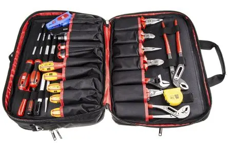 Produktfoto 1 von RS PRO VDE 1000V zugelassen Elektriker-Werkzeugsatz Werkzeugsatz, Tasche 32-teilig
