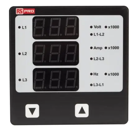 Produktfoto 1 von RS PRO AP05 LED Digitales Multifunktionsmessgerät für Spannung, Stunde, Frequenz, Drehzahl, Strom H 92 mm B 92 mm