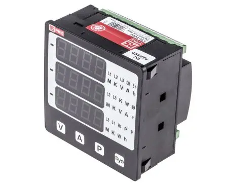 Produktfoto 1 von RS PRO AP15 LED Digitales Multifunktionsmessgerät für Frequenz, Spannung, Leistung, Strom H 92 mm B 92 mm 4-Stellen T.