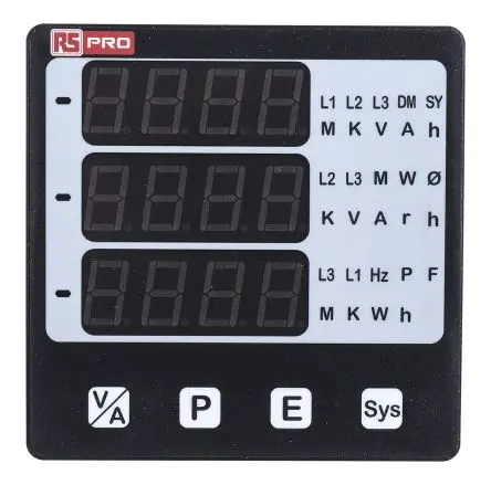 Produktfoto 1 von RS PRO Alpha 20 LED Digitales Multifunktionsmessgerät für Frequenz, Wechselspannung, Energie, Leistung, AC Strom, Aktiv