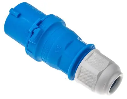 Produktfoto 1 von Bals Leistungssteckverbinder Blau 2P+PE, 230V, Kabel Gerade IP44 16A