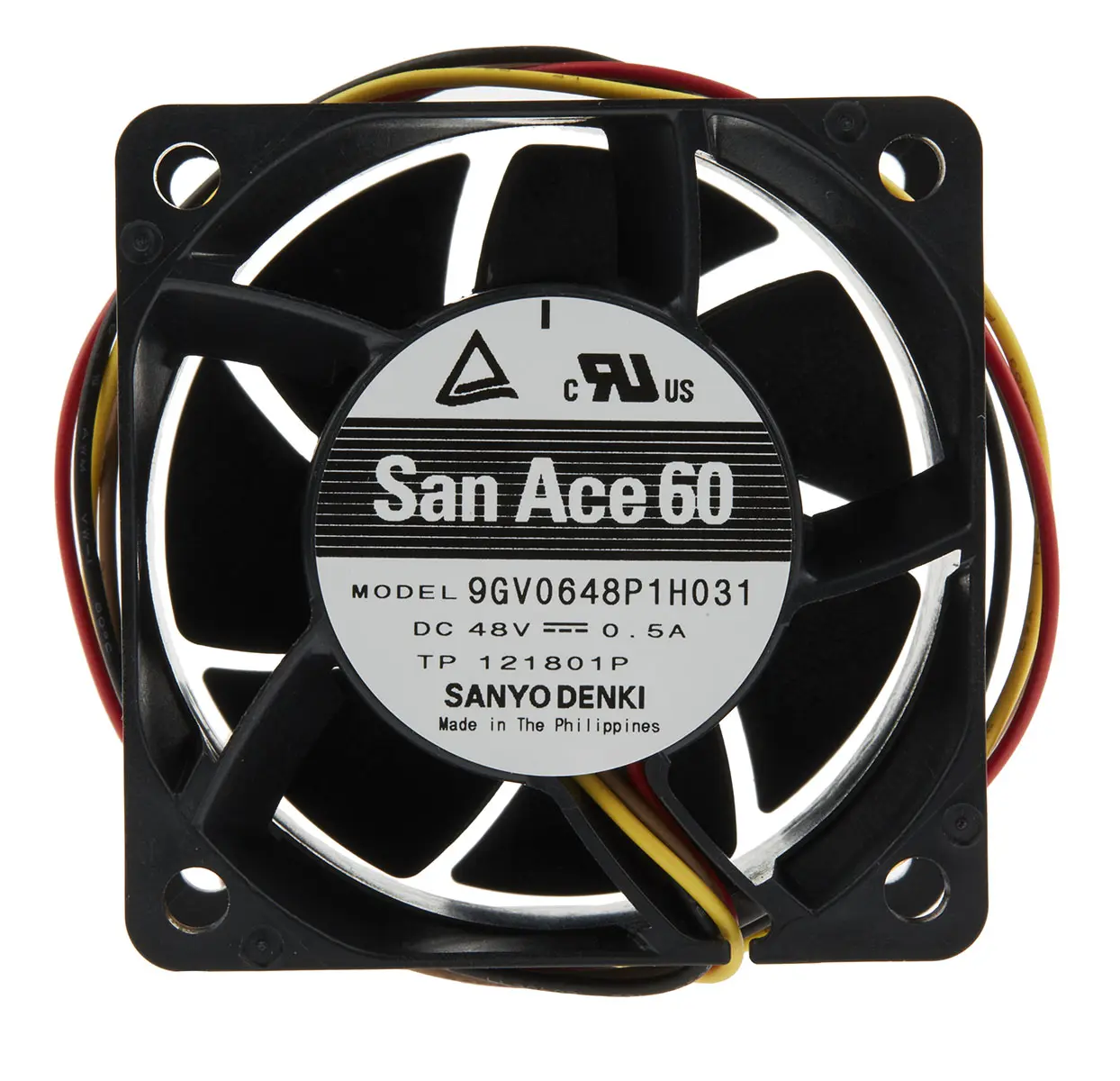 Produktfoto 1 von Sanyo Denki San Ace 9GV DC-Axiallüfter, Kugellager, 48 V dc / 24W, 60 x 60 x 38mm, 14500U/min, 129m³/h