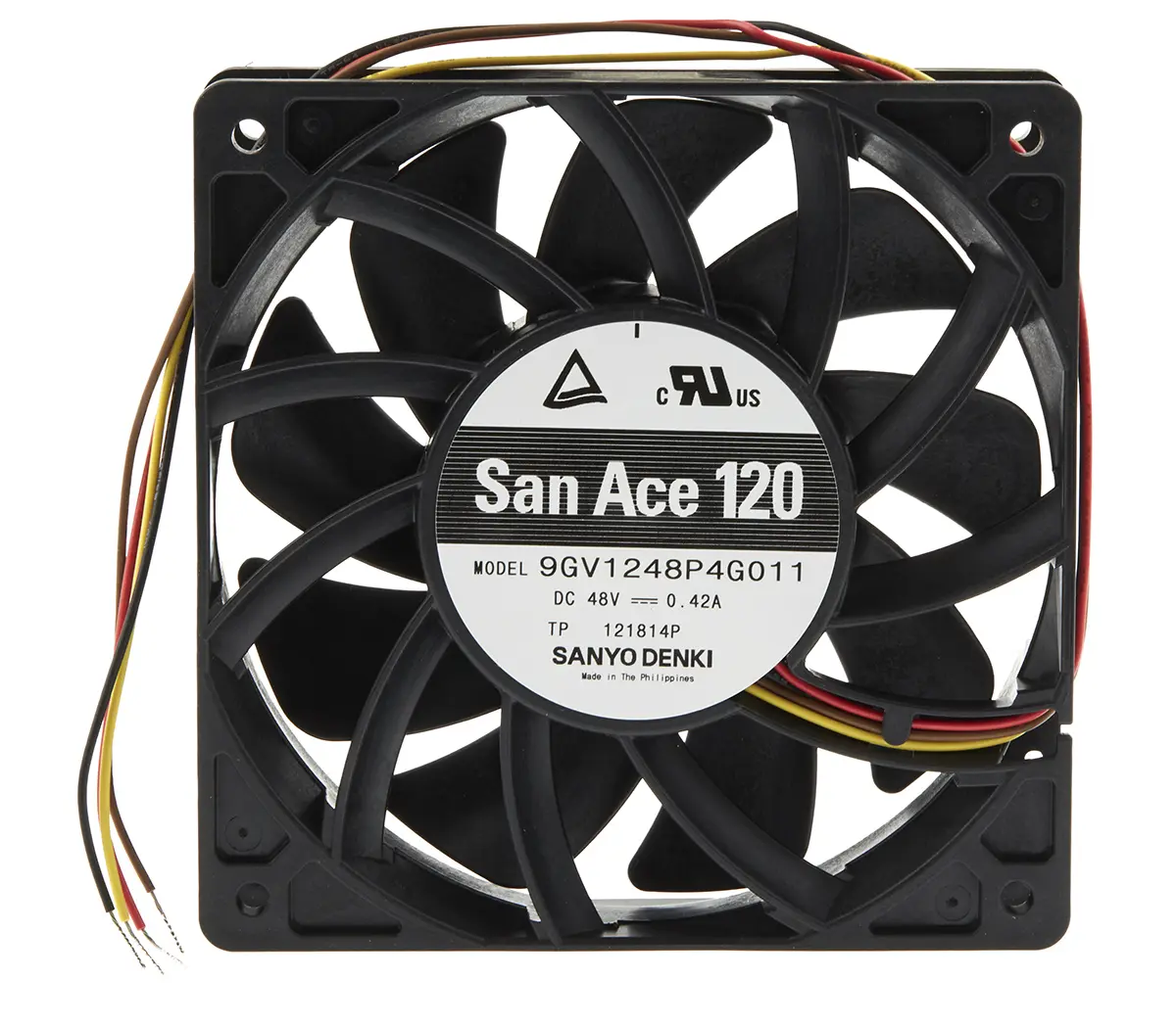 Produktfoto 1 von Sanyo Denki San Ace 9GV DC-Axiallüfter, Kugellager, 48 V dc / 20.16W, 120 x 120 x 25mm, 5100U/min, 289.8m³/h