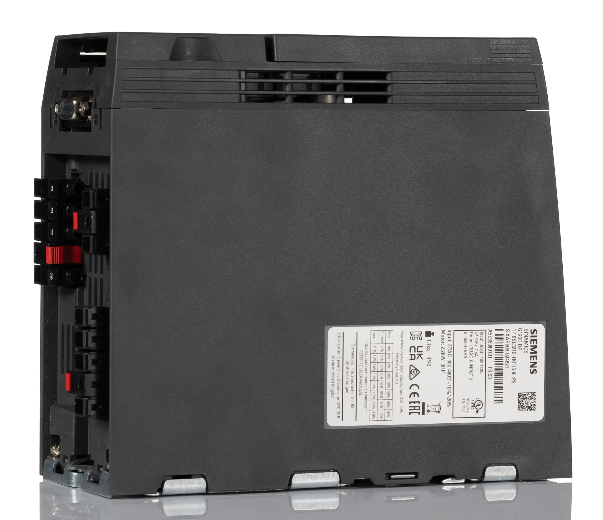 Produktfoto 1 von Siemens SINAMICS G120C 3-Phasen Frequenzumrichter 1.5 kW 480 V 8.2 A 550Hz