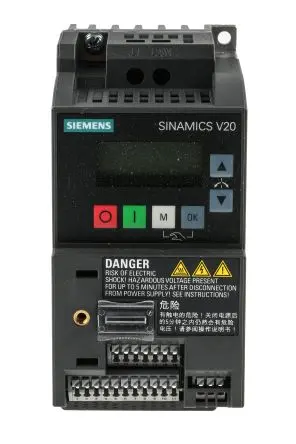 Produktfoto 1 von Siemens SINAMICS V20 1-Phasen Frequenzumrichter 0.37 kW 240V 2.3 A 550Hz
