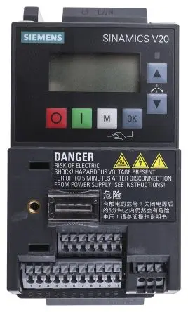 Produktfoto 1 von Siemens SINAMICS V20 1-Phasen Frequenzumrichter 0.75 kW 240V 4.2 A 550Hz