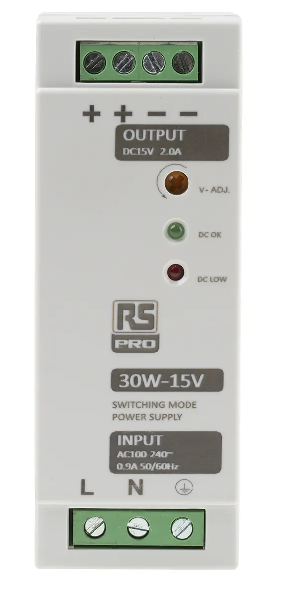 Produktfoto 1 von RS PRO DIN-Schienen Netzteil Getaktet 15V dc / 2A 30W 230V ac