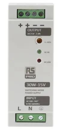 Produktfoto 1 von RS PRO DIN-Schienen Netzteil Geschalteter Modus 264V ac / 2 A 15V dc 30 W
