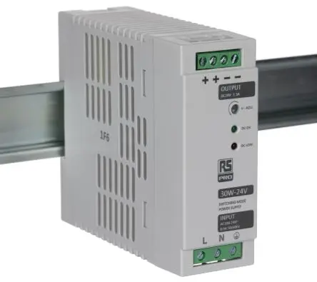 Produktfoto 1 von RS PRO DIN-Schienen Netzteil Schaltnetzteil 264V ac AC / 1.3 A 24.5V dc DC 30 W
